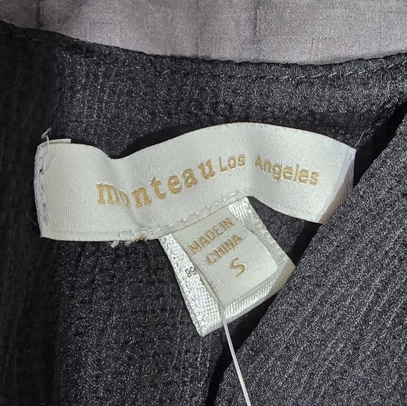 🤩Host Pick❤️NWT Monteau Los Angeles Black Wrap Crop Top Women's Size Small - Picture 8 of 9